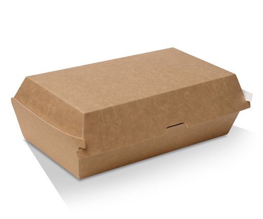 Brown Kraft Cardboard Clamshell Snack Box Regular