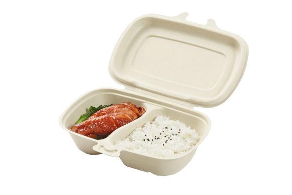 Pulp 2-Comp Hinged Container